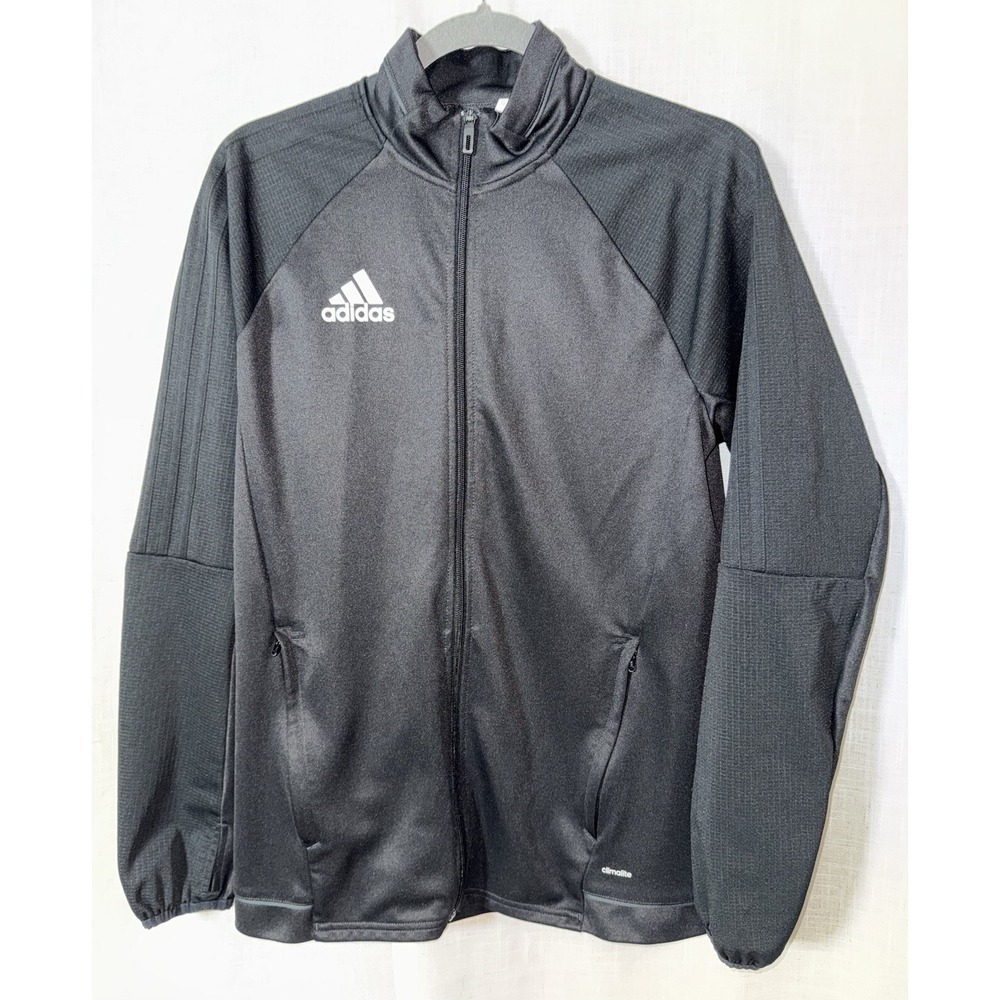 Adidas Climalite Full Zip Track Jacket Women's‎ Medium Black Athletic Activewear